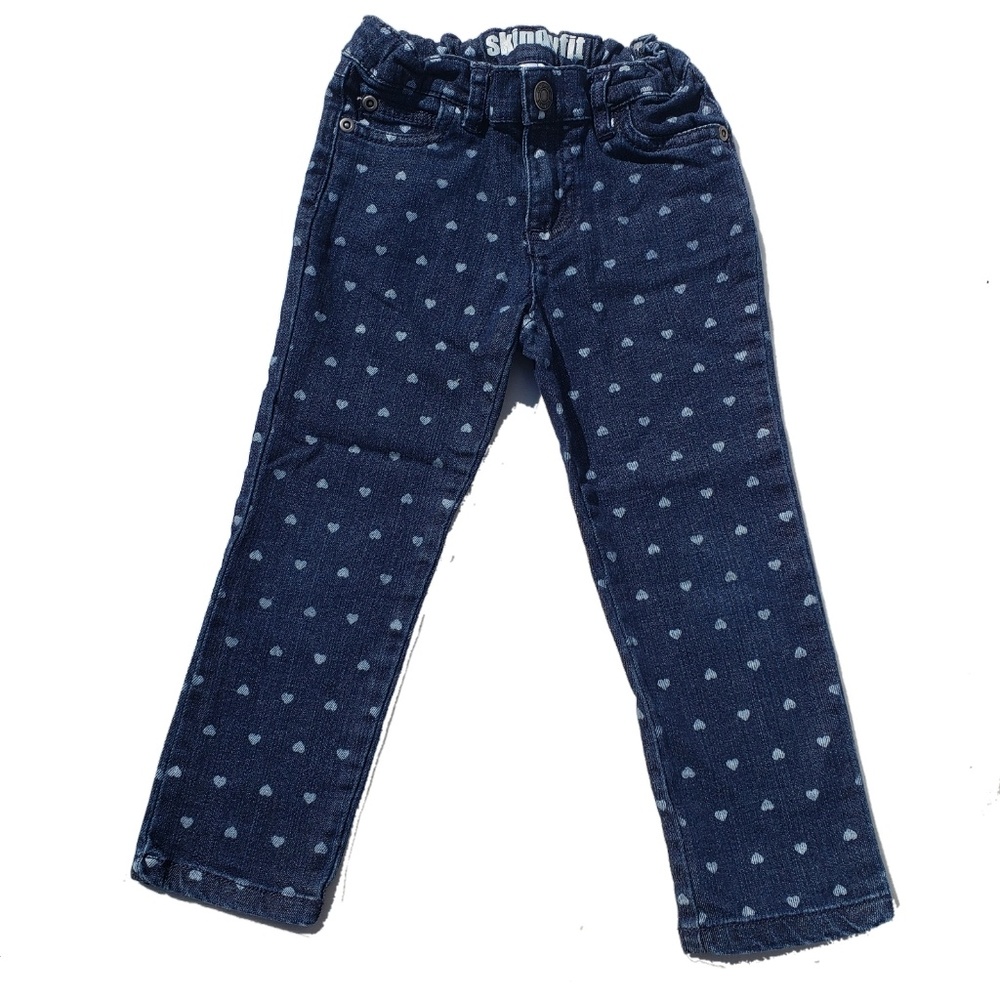 Carters Jeans Size 4T Skinny Fit Blue Denim Hearts